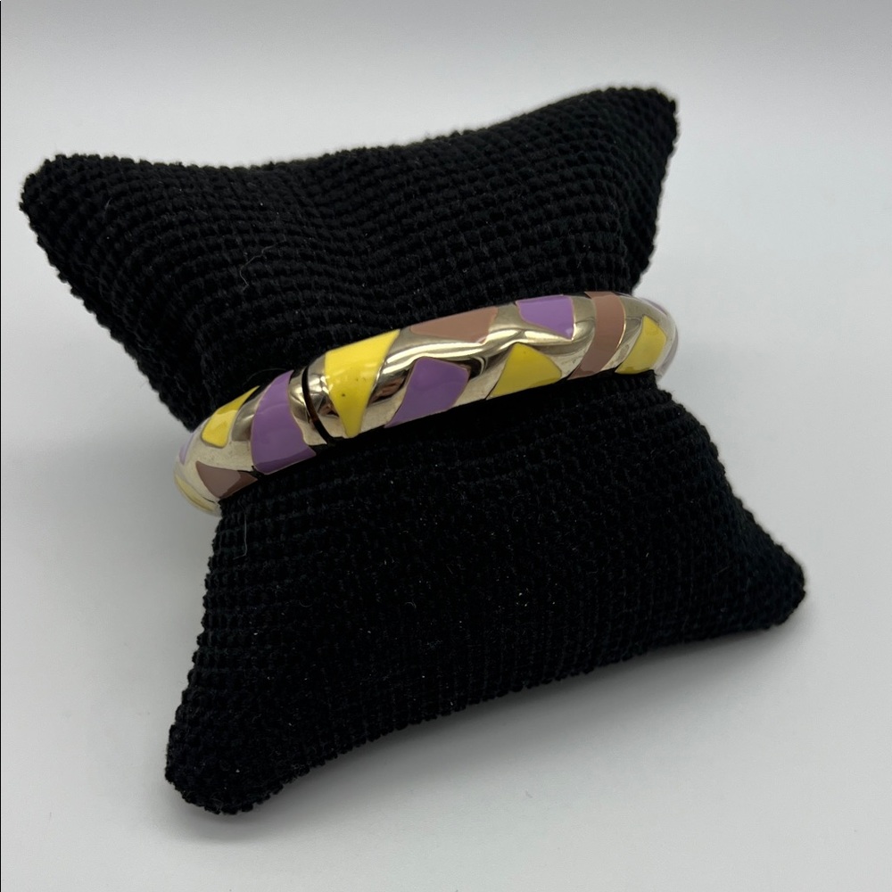 Stylish Purple and Yellow Clamper Bangle Bracelet by “T”